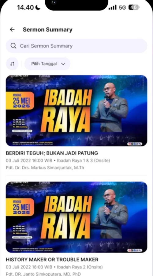 Aplikasi GBI PRJ (CK7) — Khotbah
